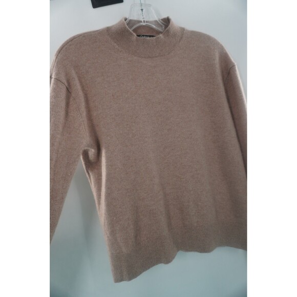 Quince Women100% Cashmere Mock Neck Sweater Beige Raglan Quiet Luxury Comfy Sz S - Picture 10 of 10